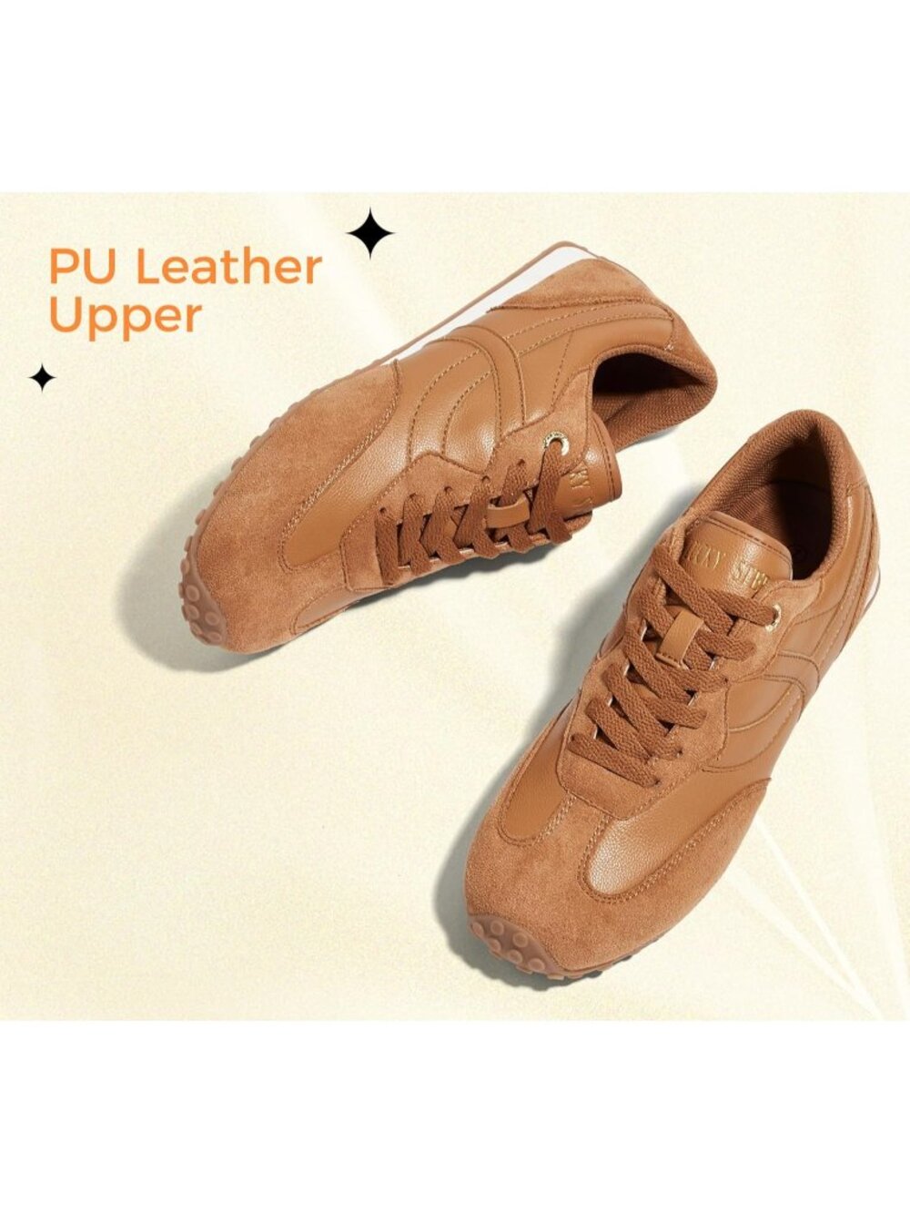 Women's Brown Comfortable Casual Retro Non Slip Lightweight Fashion Sneakers - Picture 3 of 6